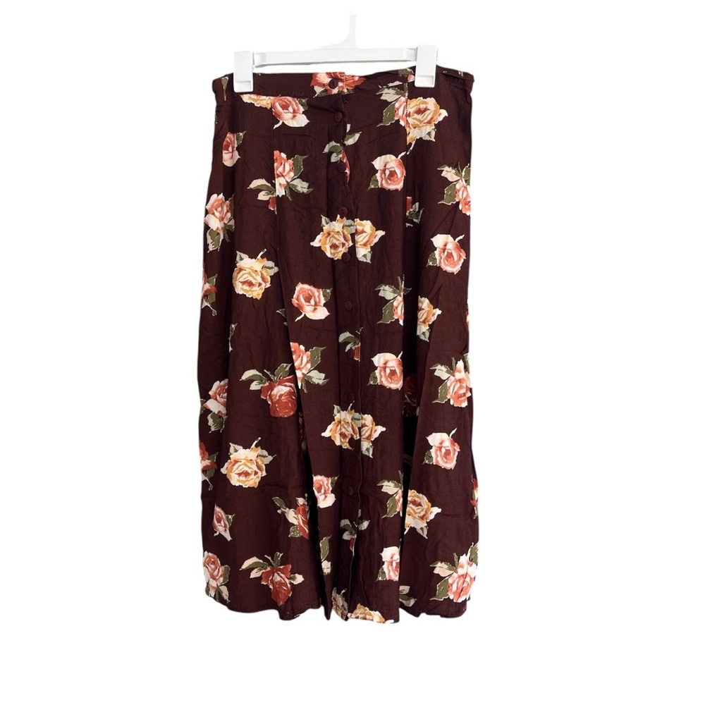 Vintage Floral Brown Skirt